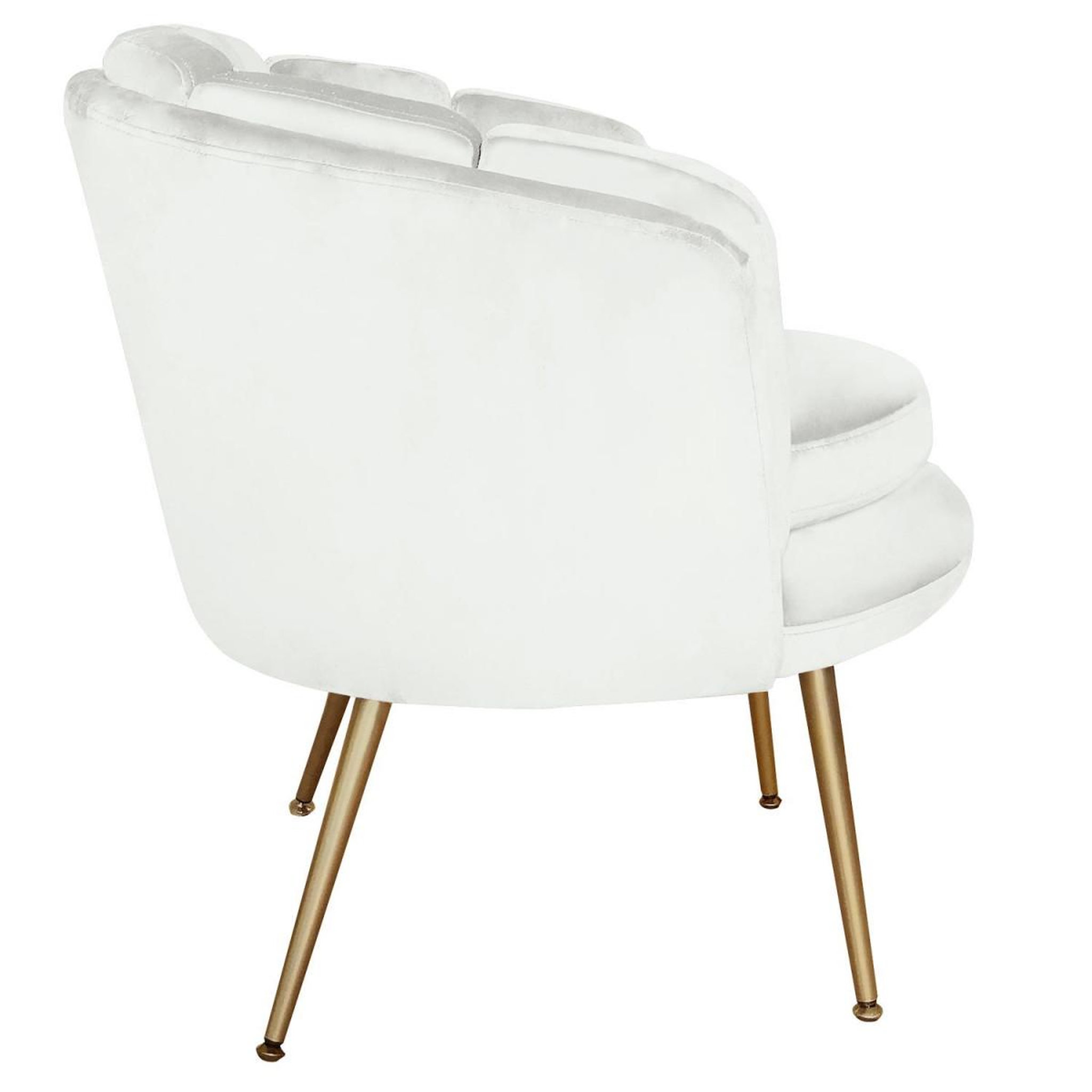 Voir la diapositive 3 : Paris Prix Fauteuil arrondi en velours  dabren  80cm blanc