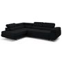 Voir la diapositive 2 : LISA DESIGN Zaria - canapé d'angle gauche 5 places convertible avec coffre et têtières en velours côtelé grosses côtes
