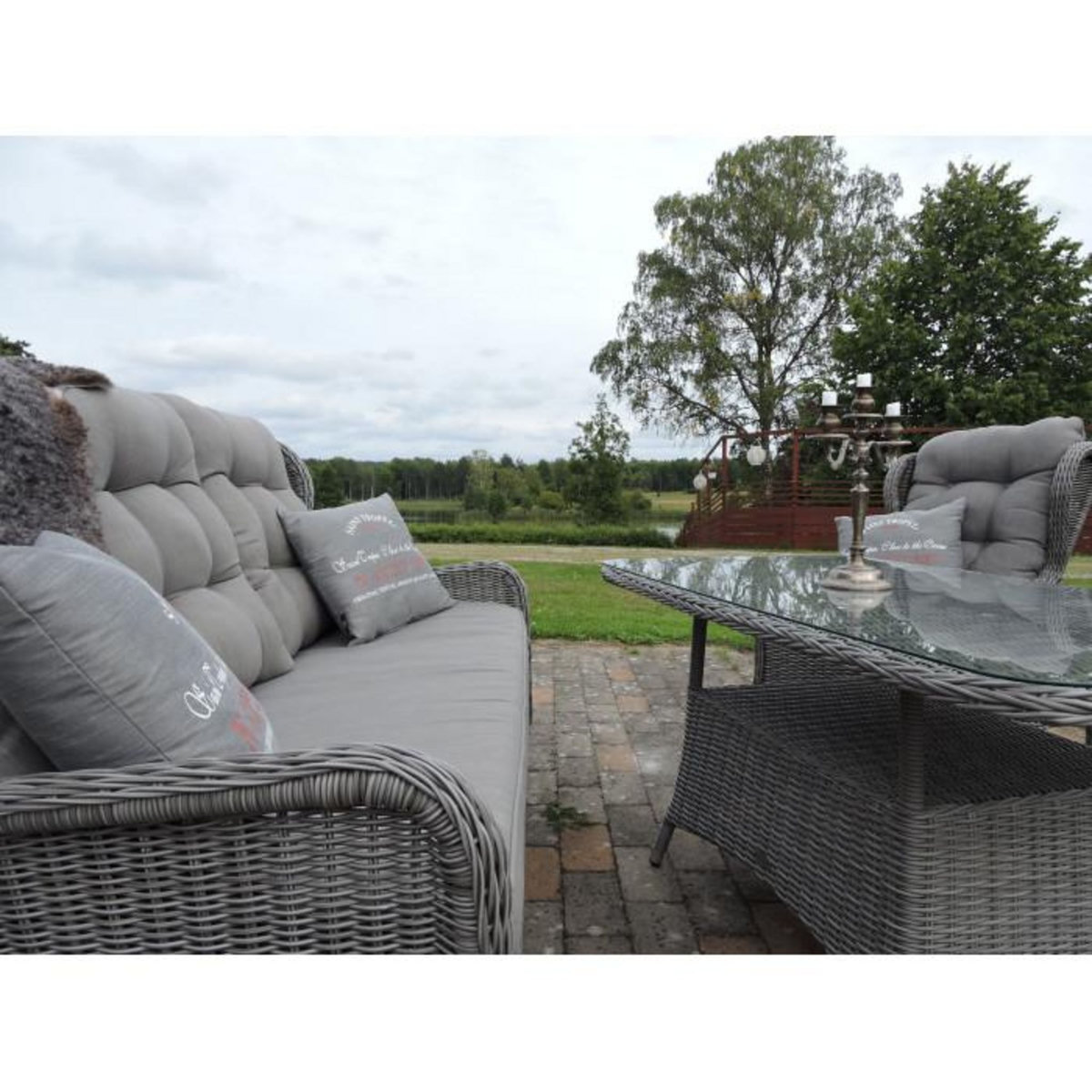 Paris Prix Salon de Jardin  Washington  176cm Gris