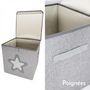 Voir la diapositive 3 : Monsieur Bébé Boite de rangement, coffre à jouets pour enfant avec couvercle - 33 x 33 x 33 cm - Gris Étoile