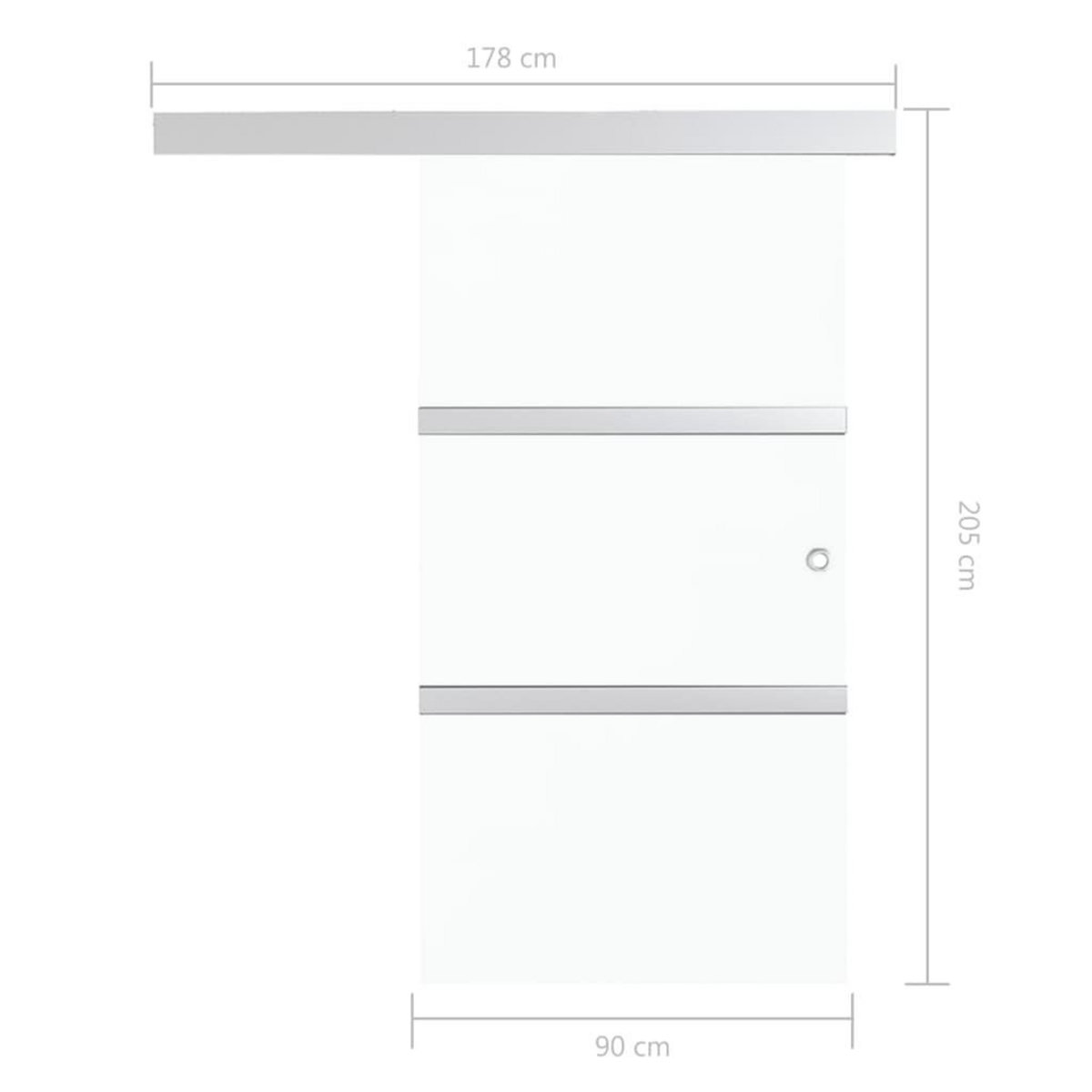 VIDAXL Porte coulissante Verre ESG et aluminium 90x205 cm Argente