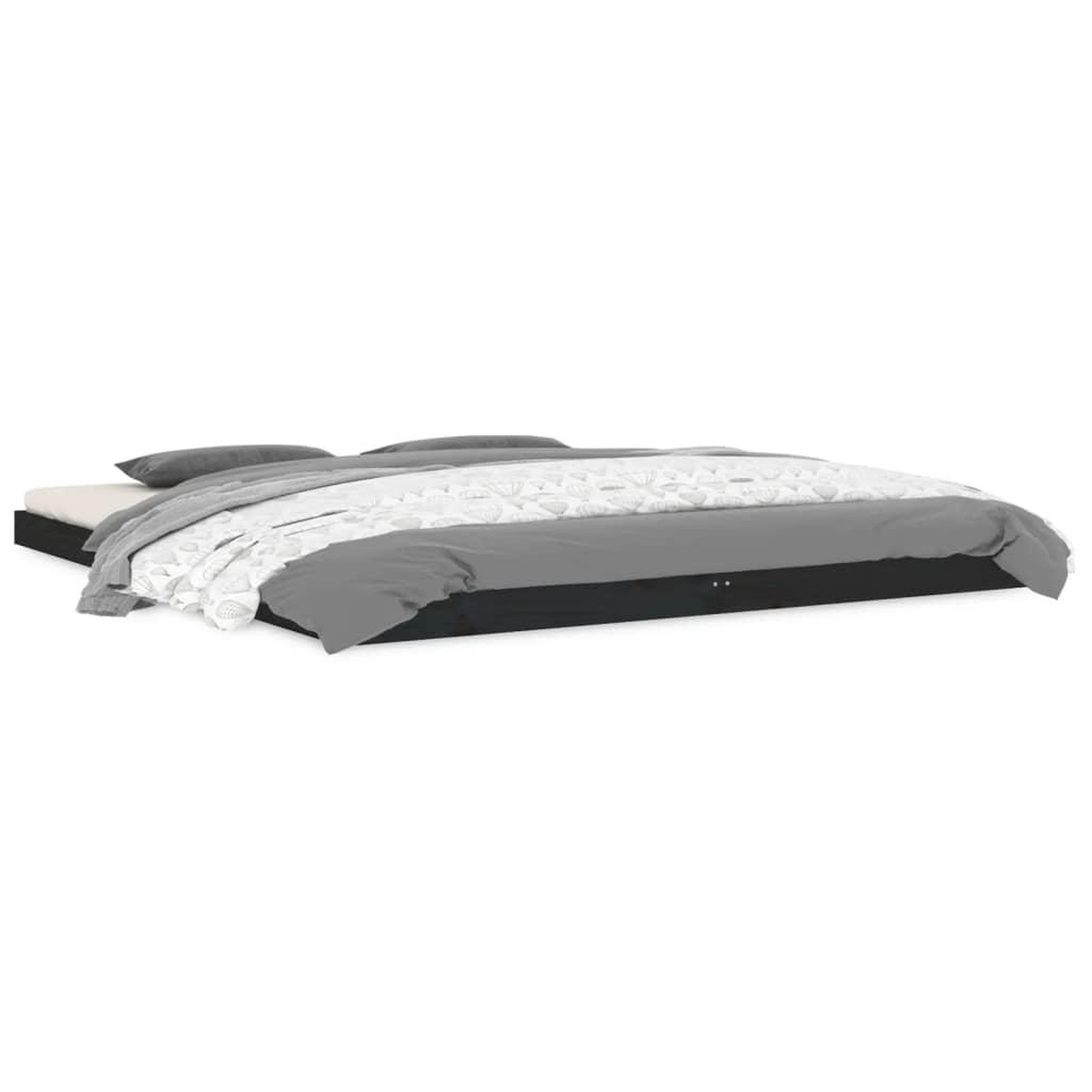 Voir la diapositive 2 : VIDAXL Cadre de lit sans matelas noir 180x200 cm bois massif de pin