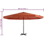 Voir la diapositive 6 : VIDAXL Parasol d'exterieur avec mat en aluminium 500 cm terre cuite