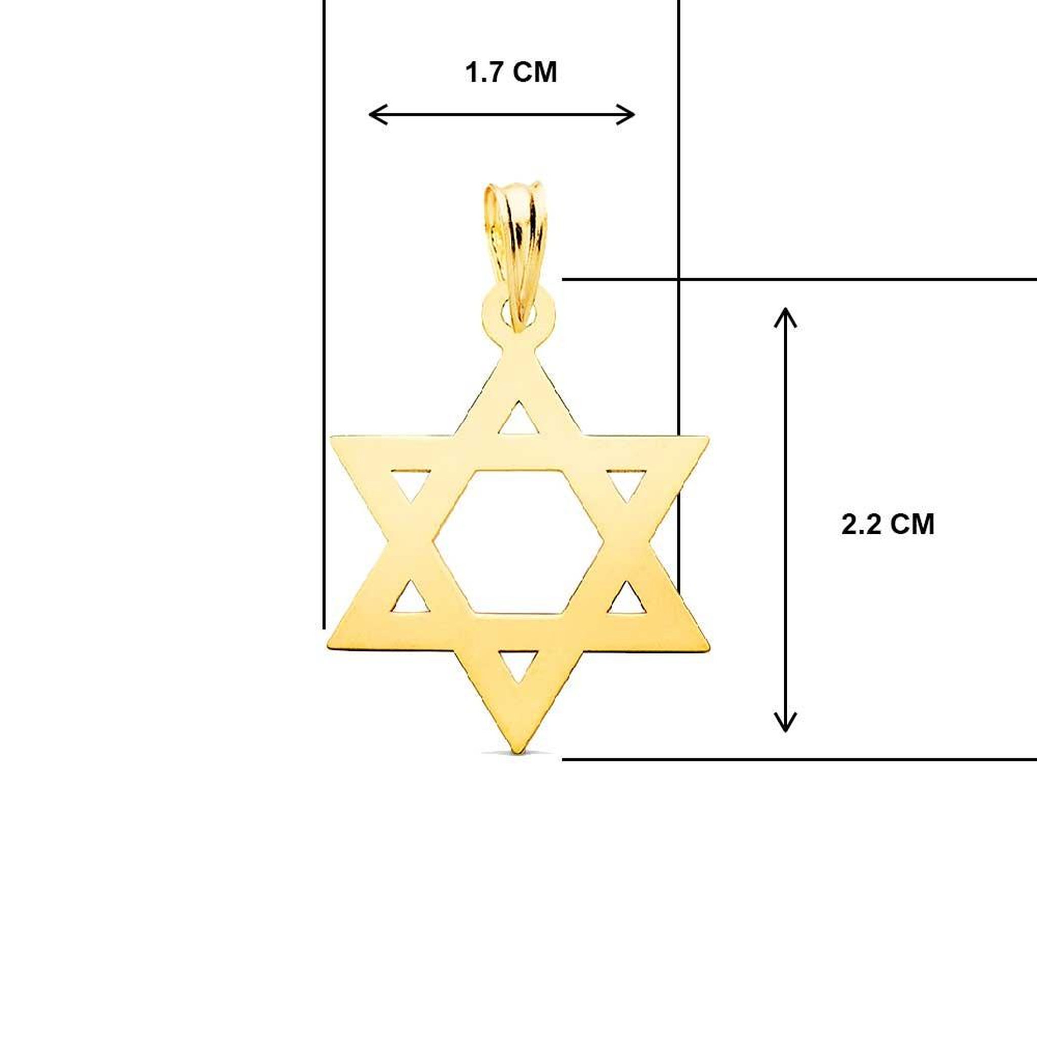 Voir la diapositive 3 : L'ATELIER D'AZUR Collier - Pendentif Etoile de David Or 18 Carats 750/000 Jaune - Chaine Dorée