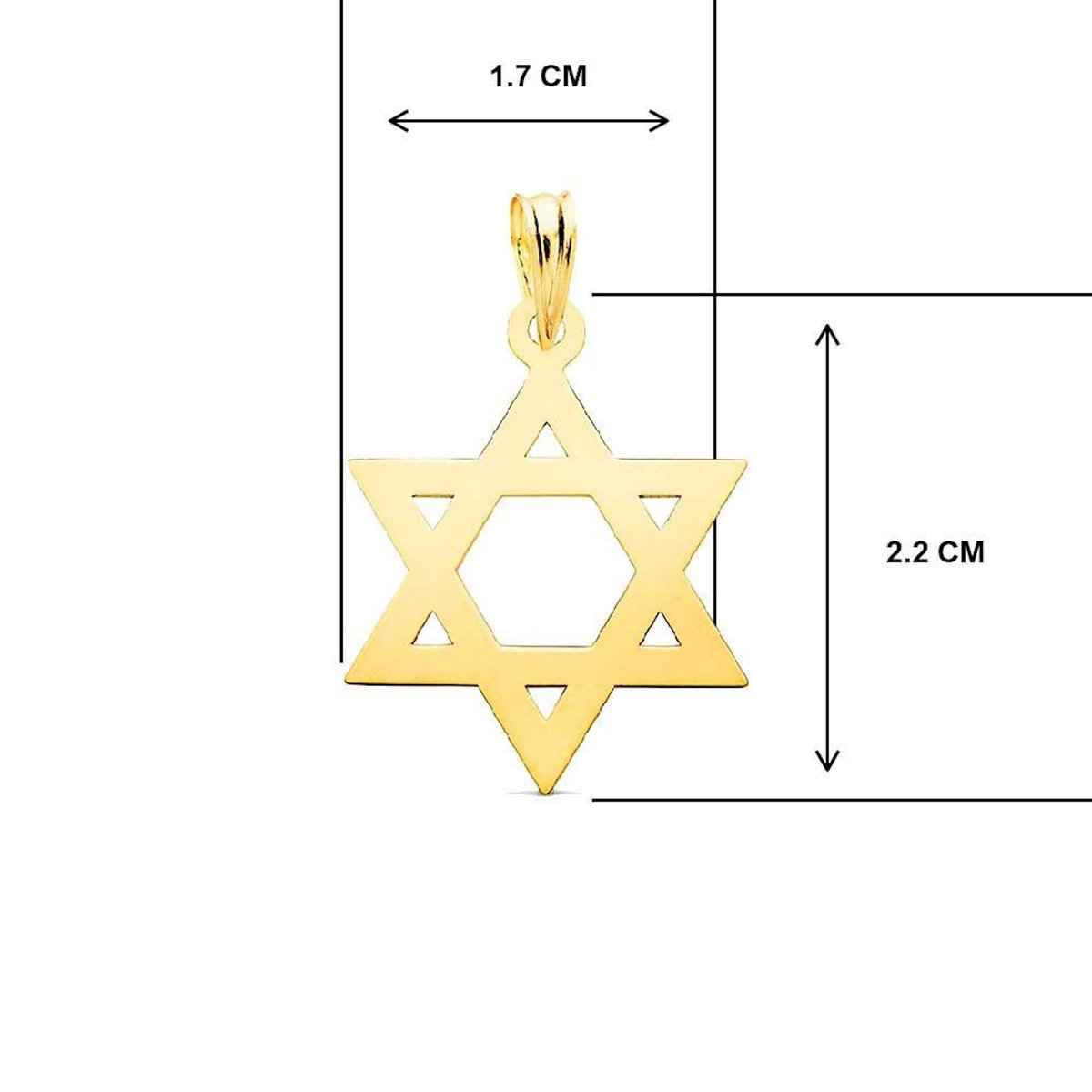 L'ATELIER D'AZUR Collier - Pendentif Etoile de David Or 18 Carats 750/000 Jaune - Chaine Dorée