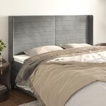 VIDAXL Tete de lit avec oreilles Gris clair 163x16x118/128 cm Velours