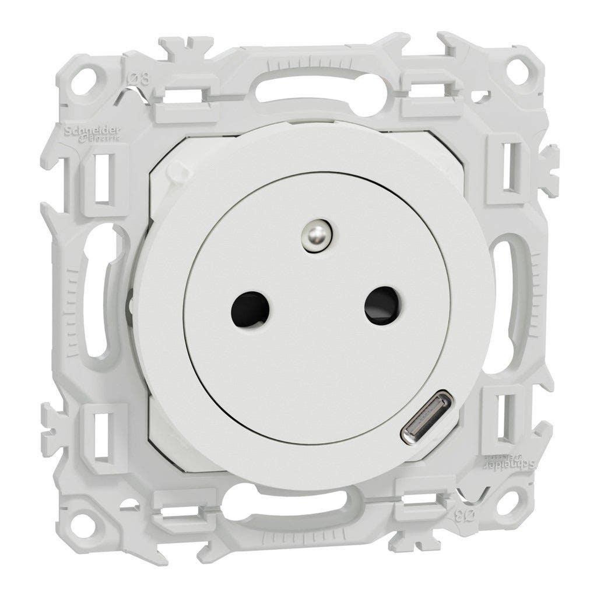 Schneider Electric Prise courant fort odace - blanc craie