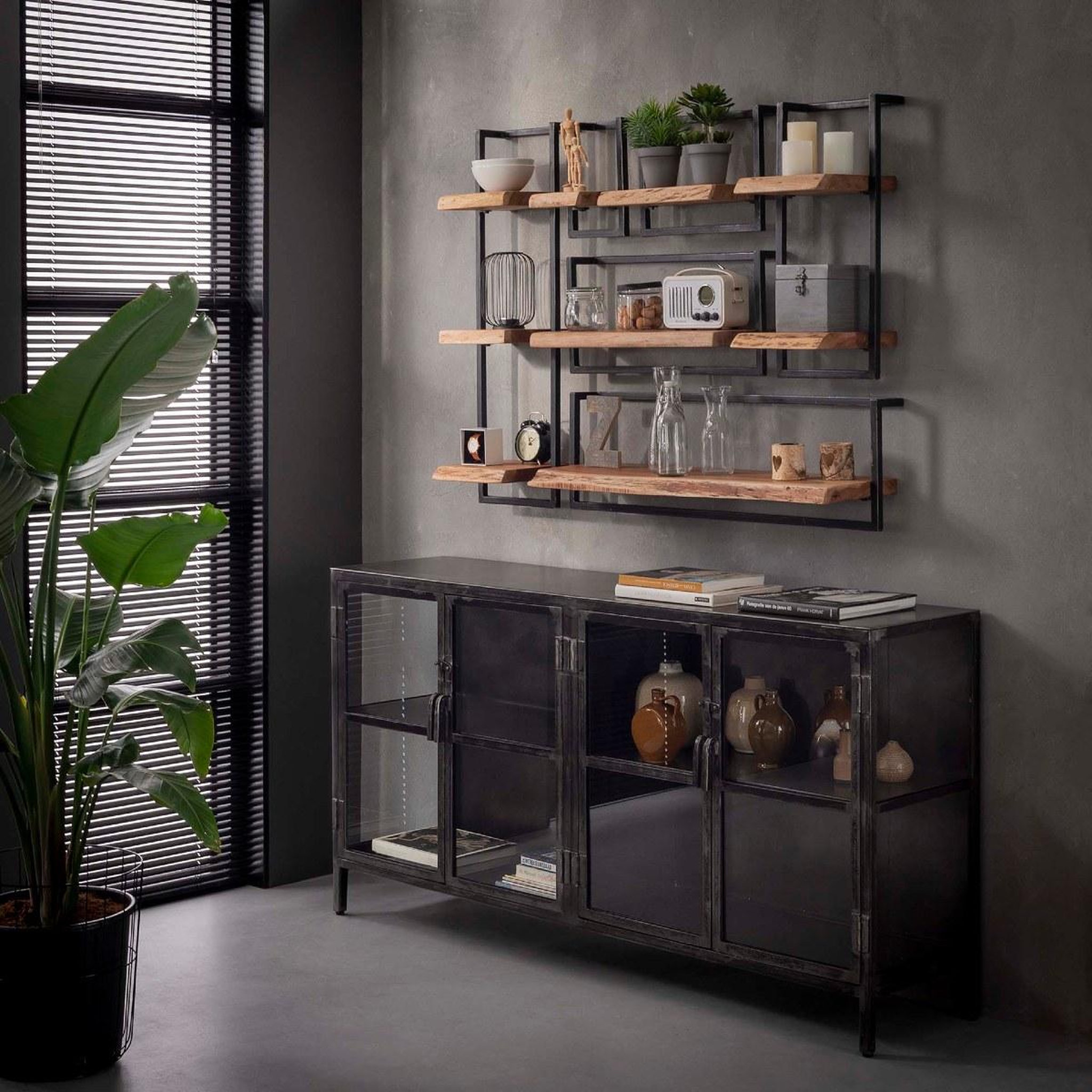 Voir la diapositive 4 : JLC KREATION Étagère murale en bois et métal 20cm ernest
