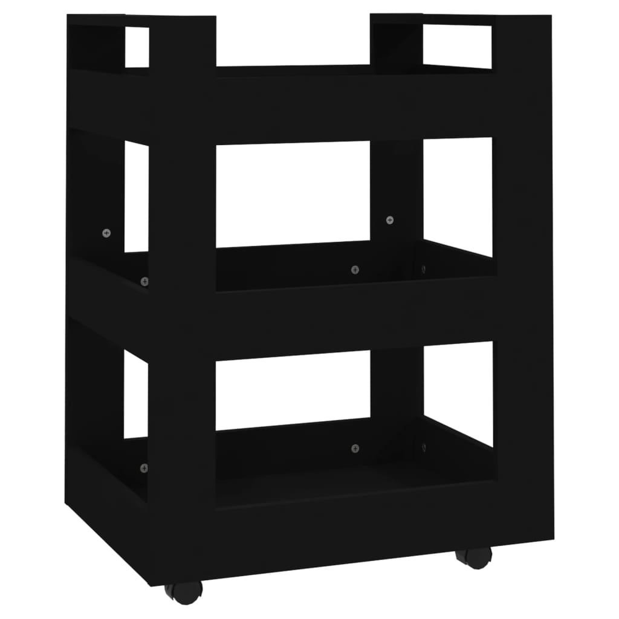 Voir la diapositive 2 : VIDAXL Chariot de cuisine Noir 60x45x80 cm Bois d'ingenierie