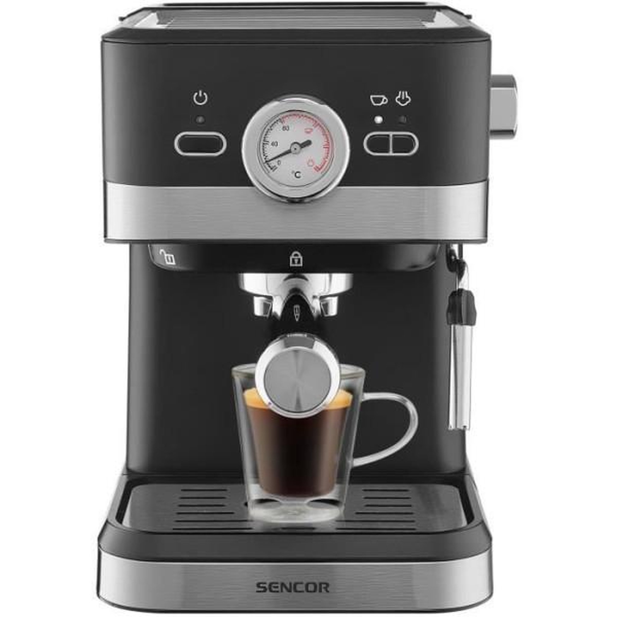 Voir la diapositive 3 : MARKET24 Machine a Cafe  a expresso - SENCOR - SES 1721BK - 1050 W - 20 bars - Noir
