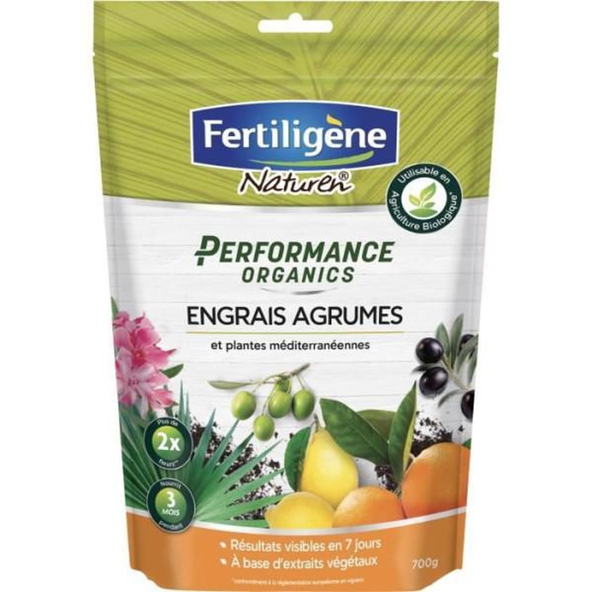 FERTILIGENE Fertiligene engrais performance organics agrumes, plantes méditerranéennes - 700 g