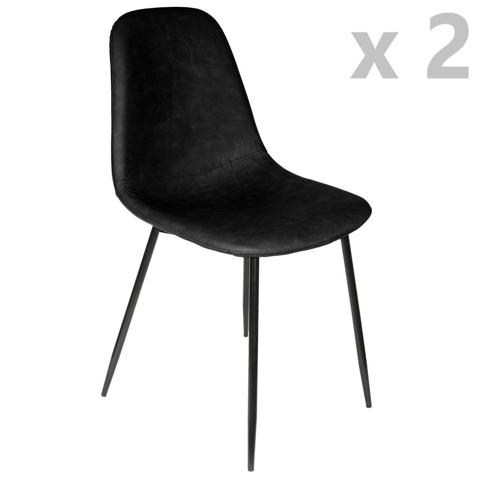 TOILINUX 2 chaises design vintage amber. Coloris disponibles : Gris