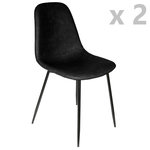 The Home Deco Factory 2 Chaises design vintage Amber. Coloris disponibles : Gris