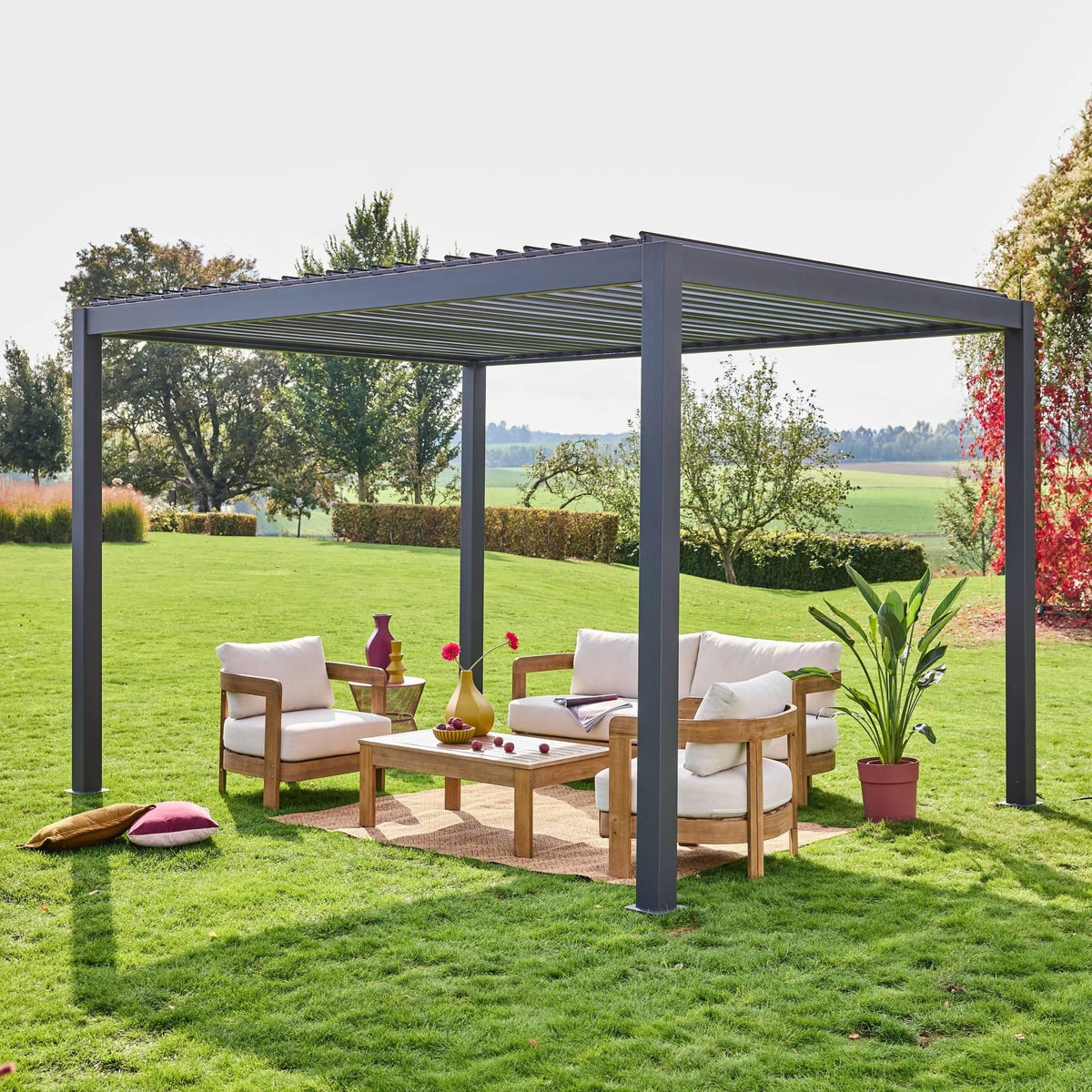 SWEEEK Pergola bioclimatique aluminium lames orientables 4x3m Triomphe