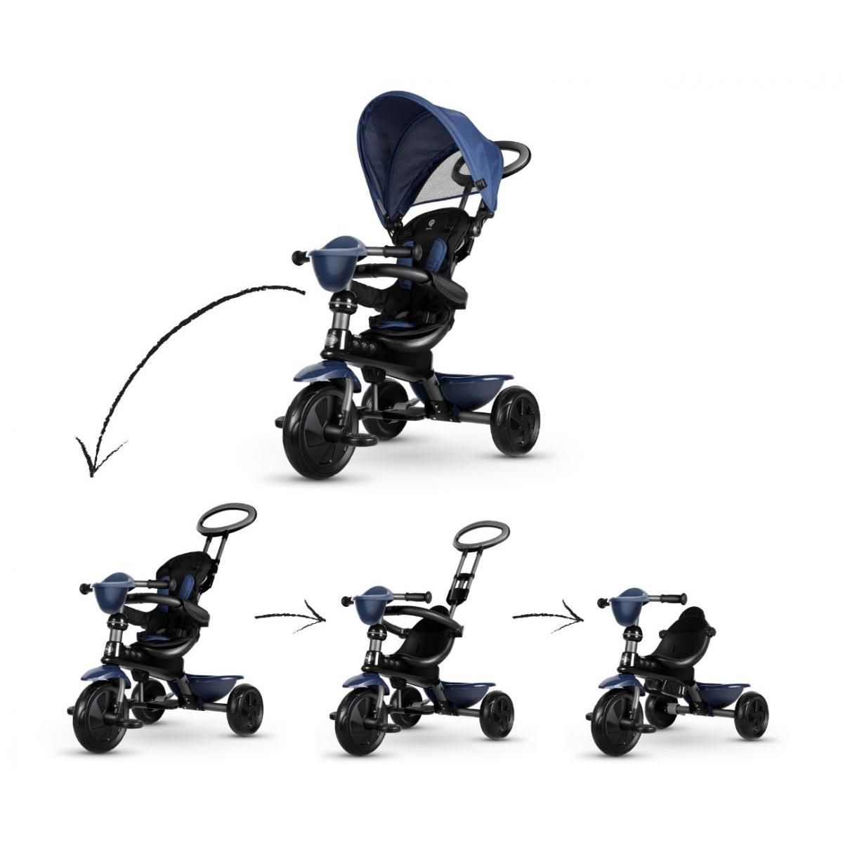 MILLY MALLY Tricycle Qplay Cosy - Tricycle évolutif pour enfants - Couleur Bleu