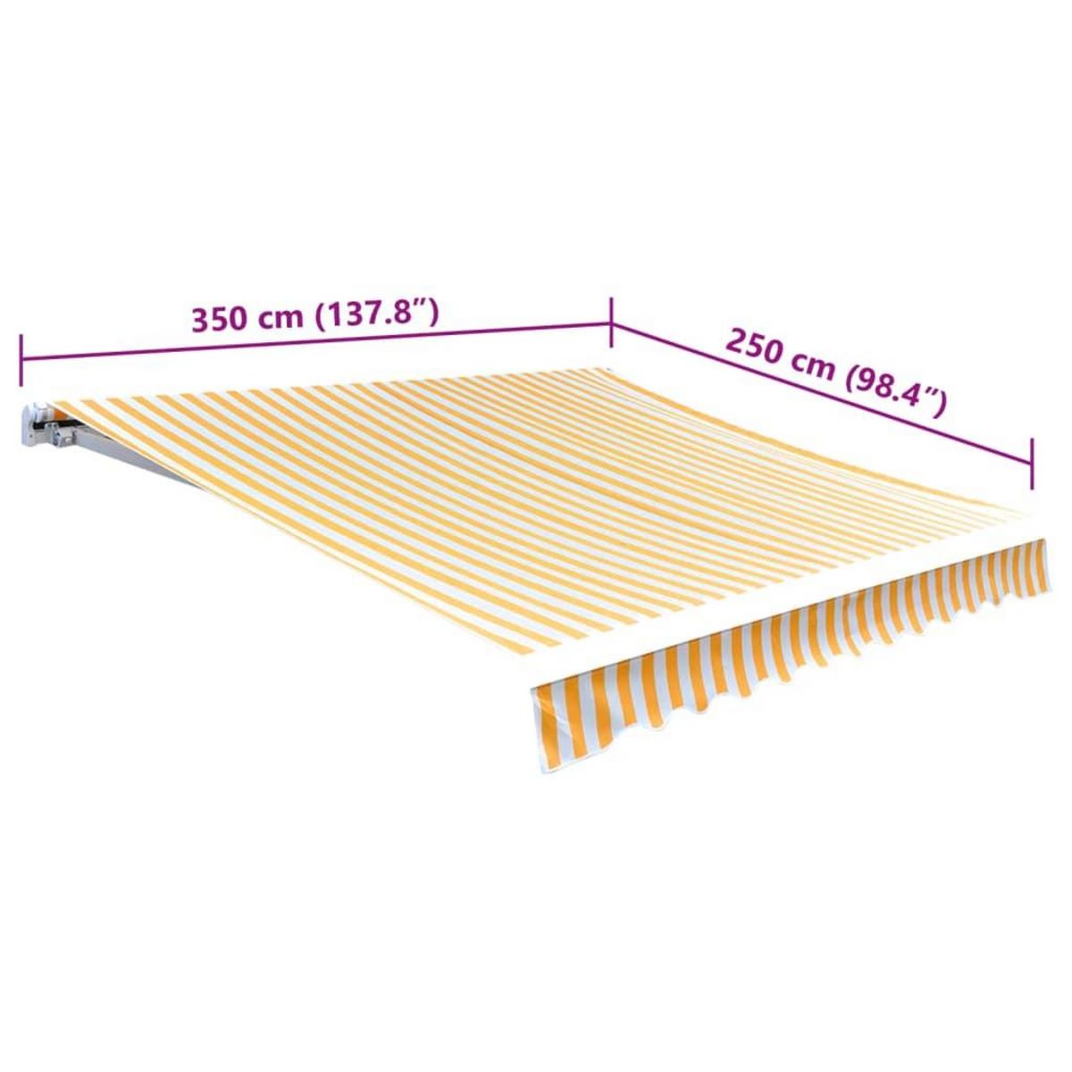 VIDAXL Toile d'auvent Orange et blanc 350x250 cm