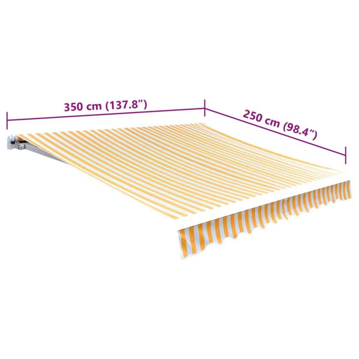 VIDAXL Toile d'auvent Orange et blanc 350x250 cm