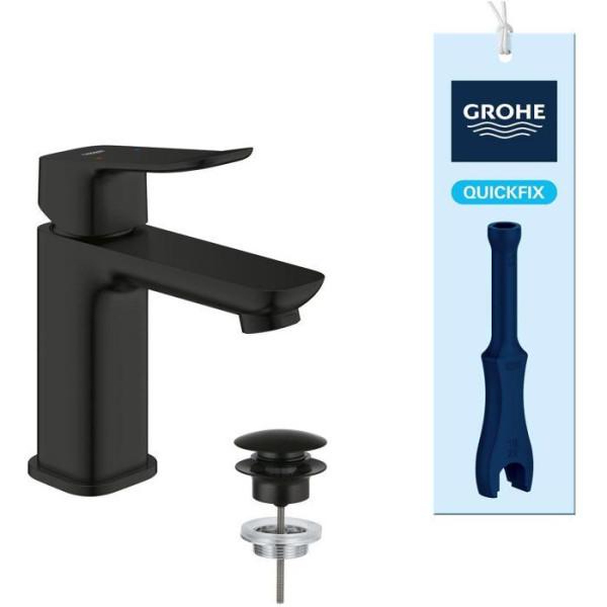 Grohe Mitigeur de lavabo - grohe dice - taille s - clic-clac - noir mat