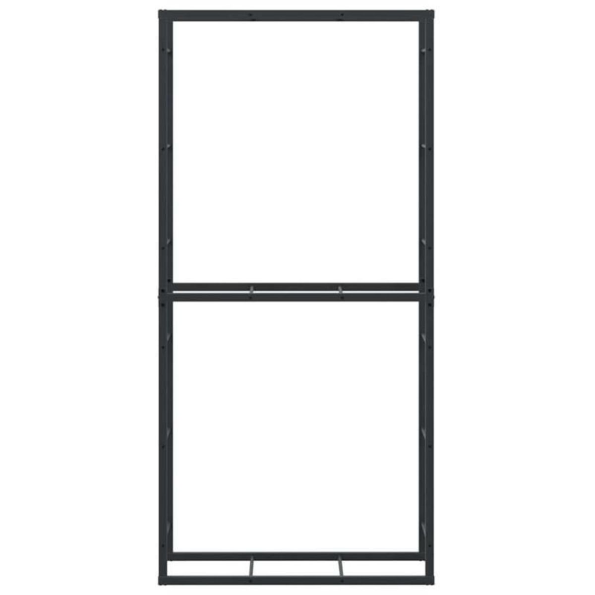 VIDAXL Portant de bois de chauffage noir 100x30x209 cm acier