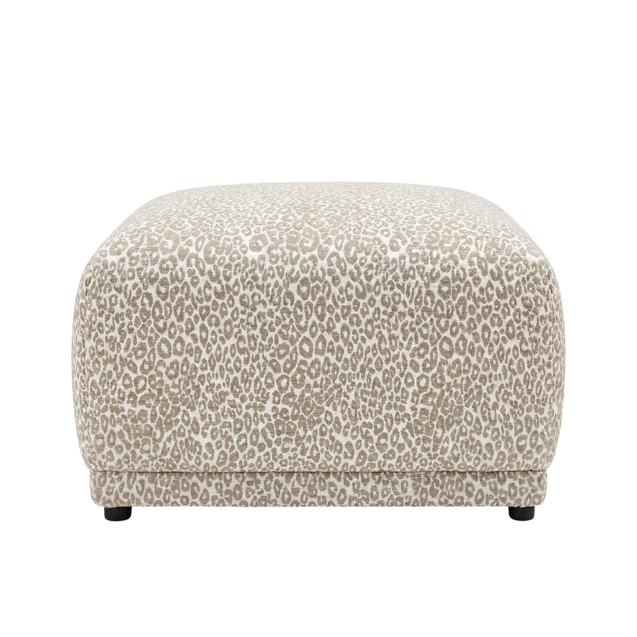 Voir la diapositive 1 : CASANOVA PARIS Rosalie - pouf en tissu imprimé animalier 102x83x46