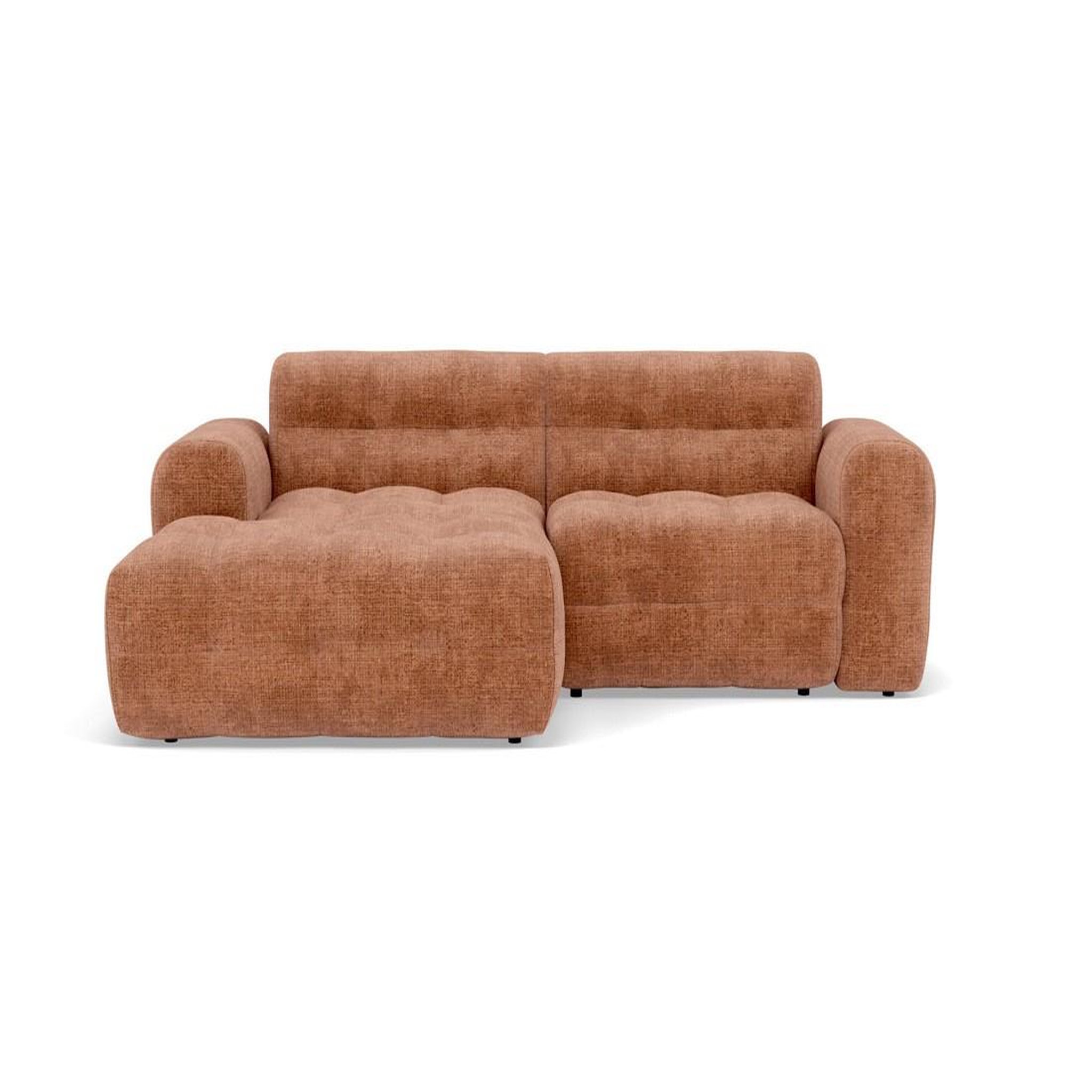Voir la diapositive 1 : BEST MOBILIER Diane - canapé d'angle gauche 4 places en velours texturé
