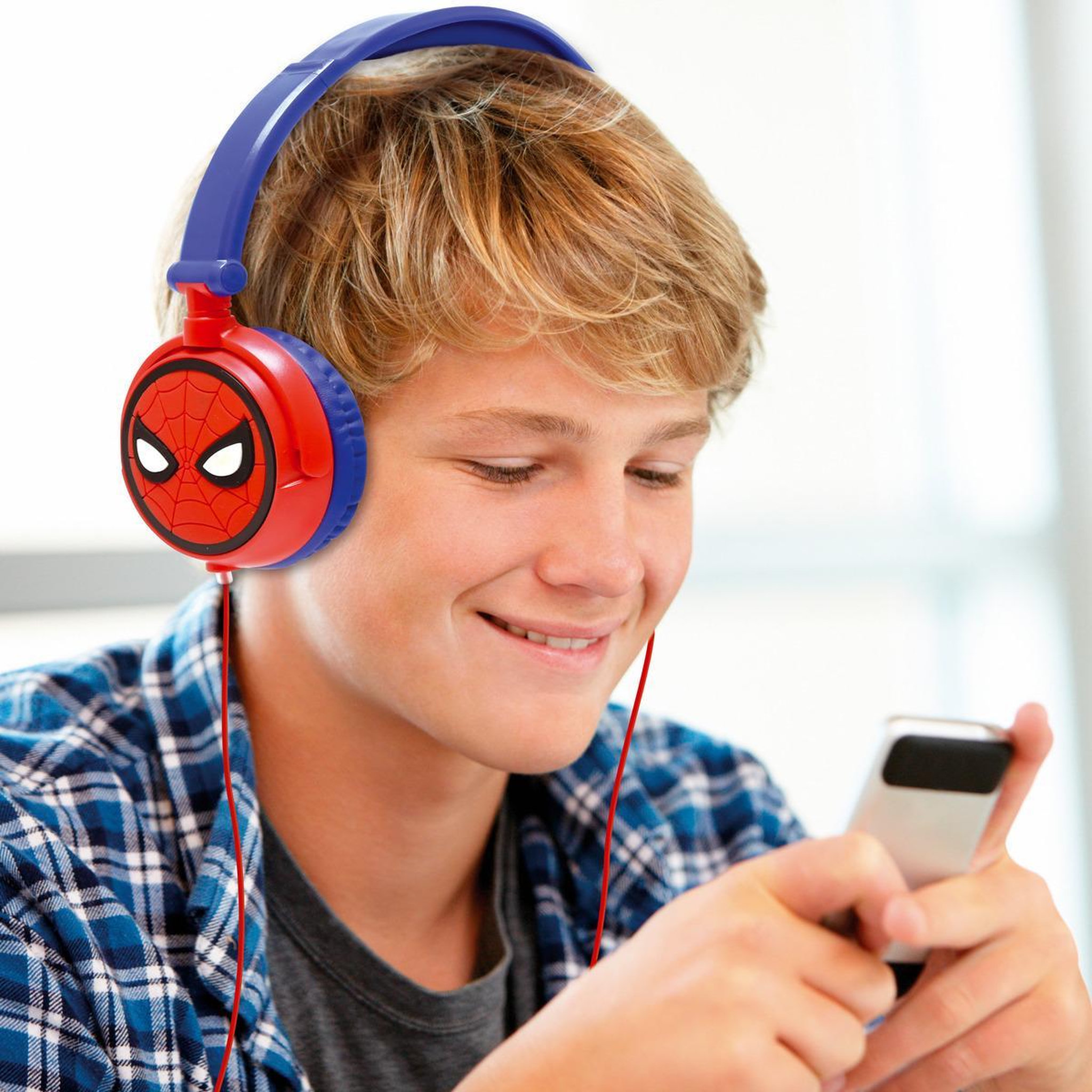 Voir la diapositive 5 : Lexibook Casque stéréo filaire pliable avec limitation de volume d'écoute SpiderMan