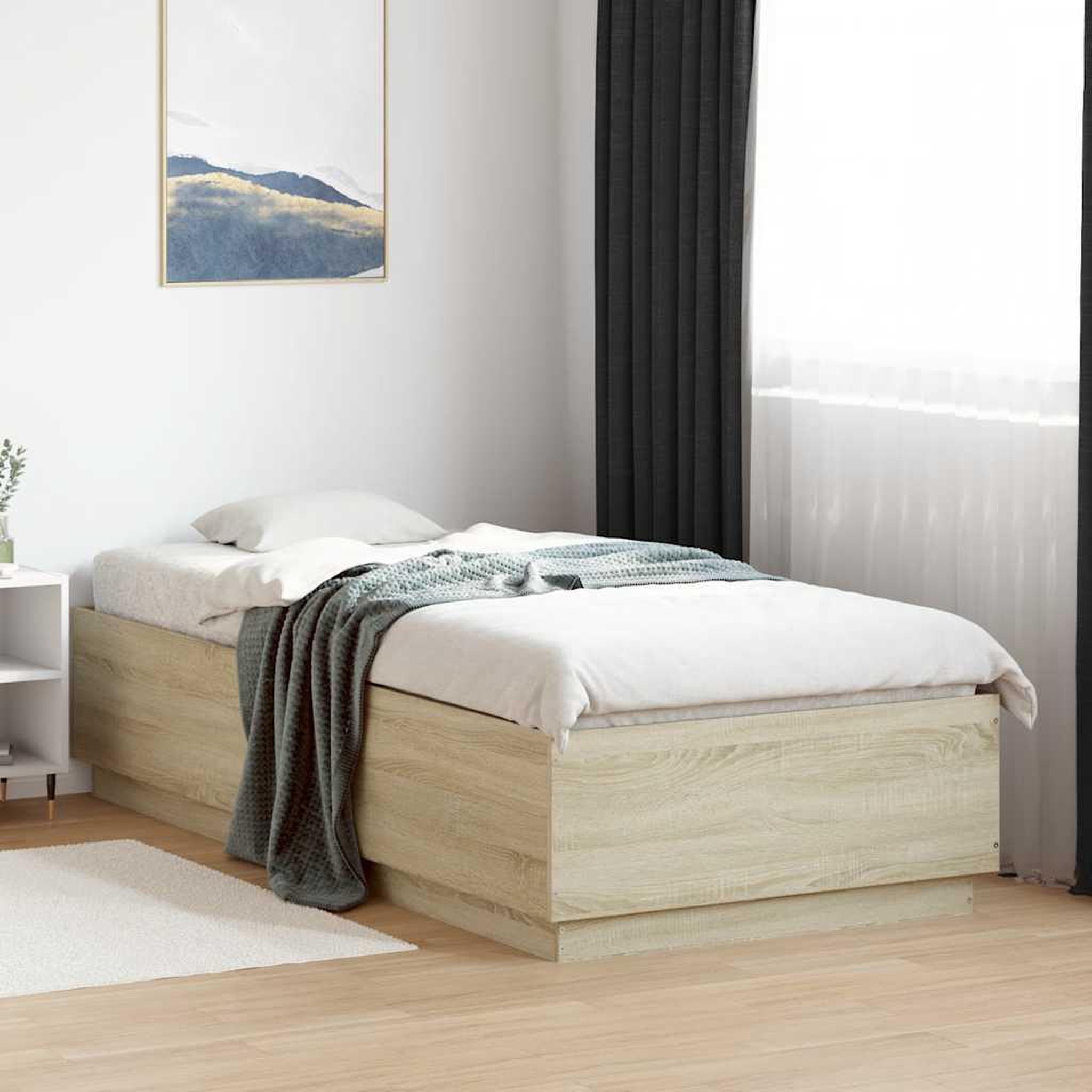 VIDAXL Cadre de lit sans matelas chene sonoma 100x200 cm