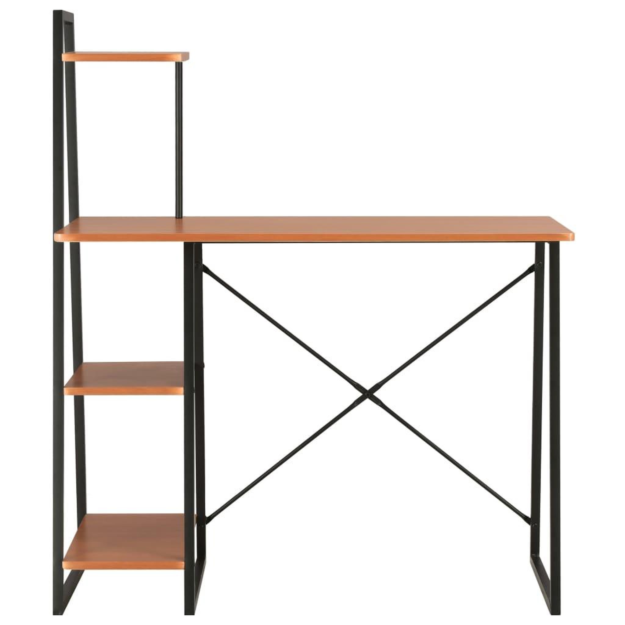 Voir la diapositive 2 : VIDAXL Bureau avec etagere Noir et marron 102x50x117 cm