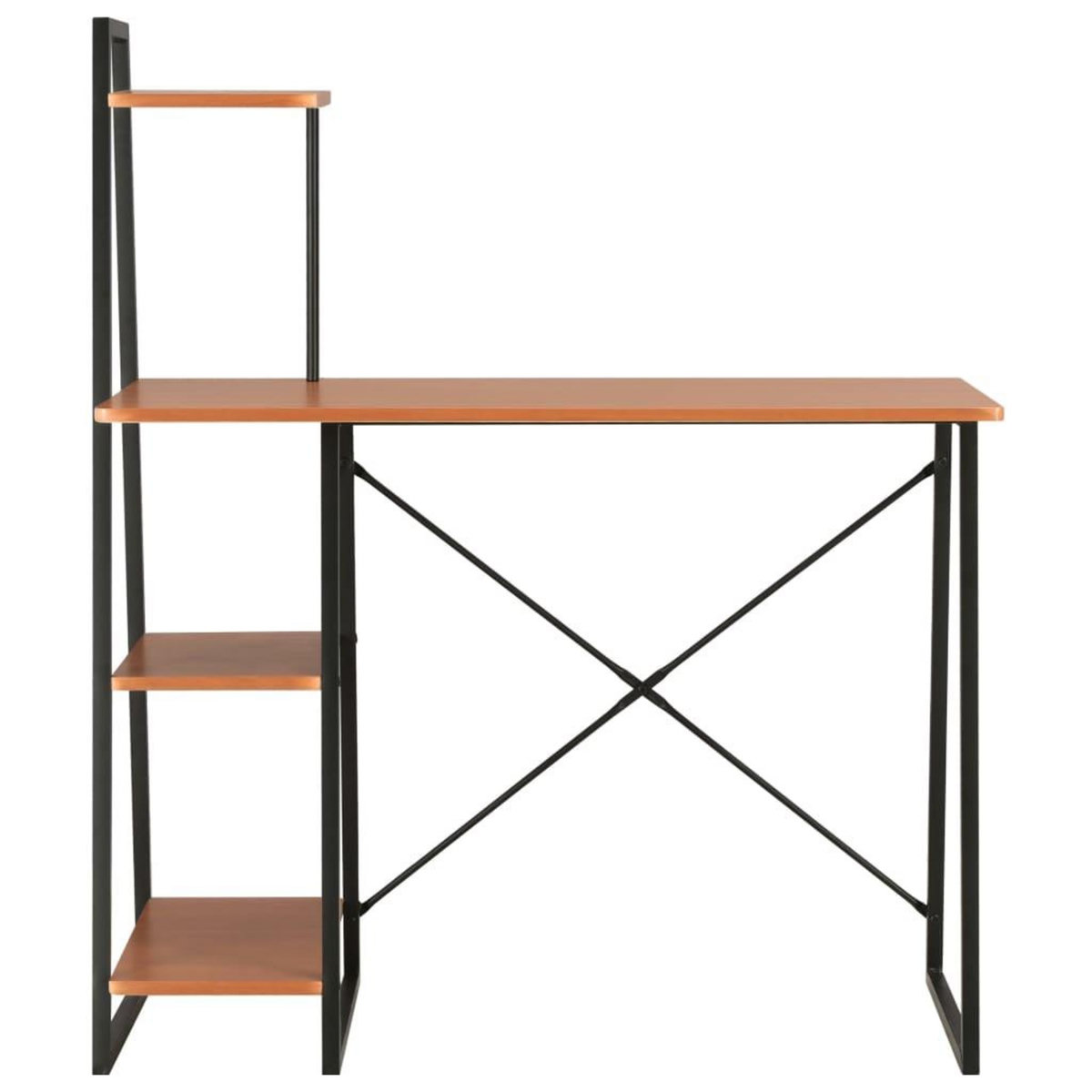 VIDAXL Bureau avec etagere Noir et marron 102x50x117 cm