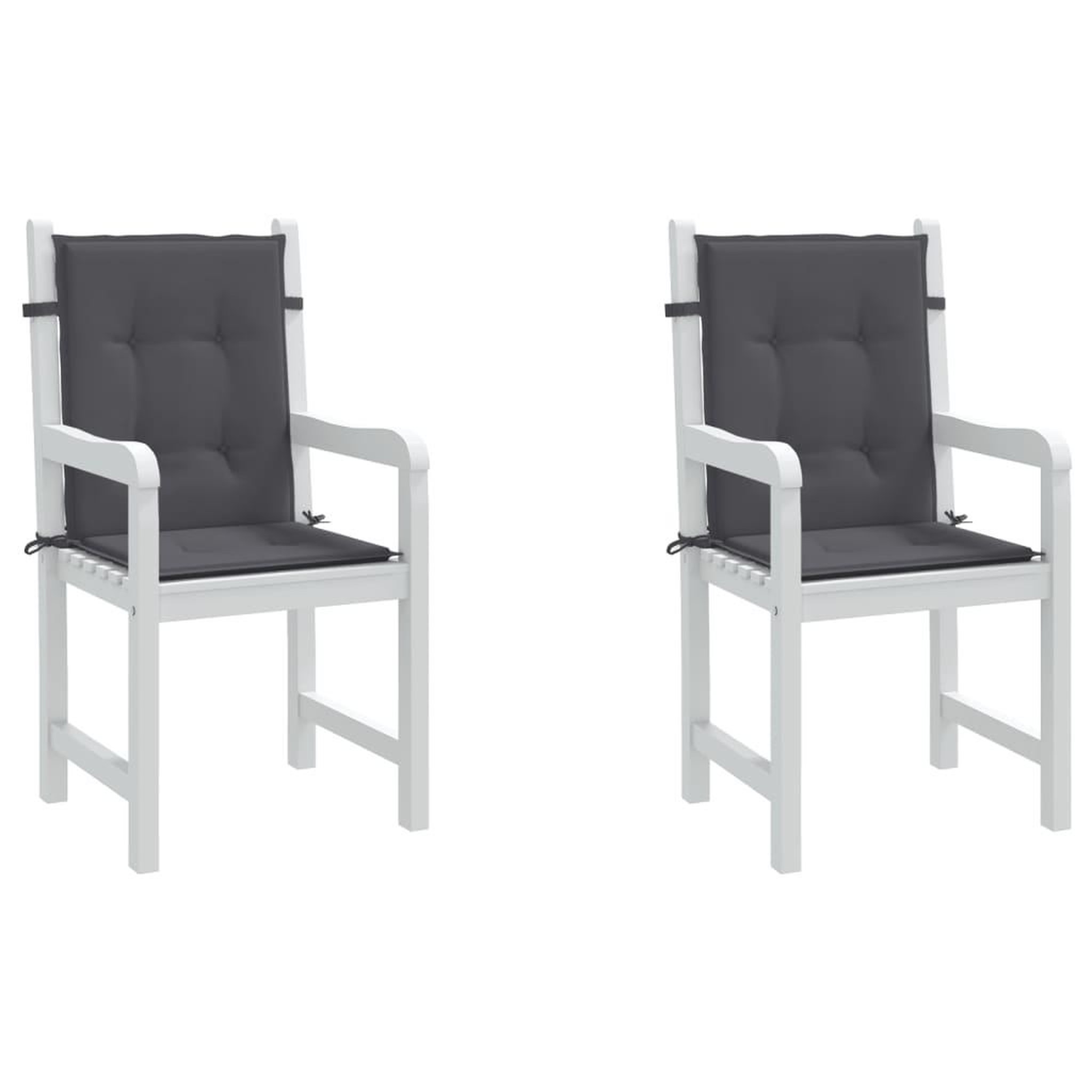 Voir la diapositive 4 : VIDAXL Coussins de chaise de jardin a dossier bas lot de 2 anthracite