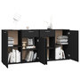Voir la diapositive 4 : VIDAXL Buffet Noir 160x36x75 cm Bois d'ingenierie