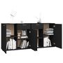 Voir la diapositive 4 : VIDAXL Buffet Noir 160x36x75 cm Bois d'ingenierie