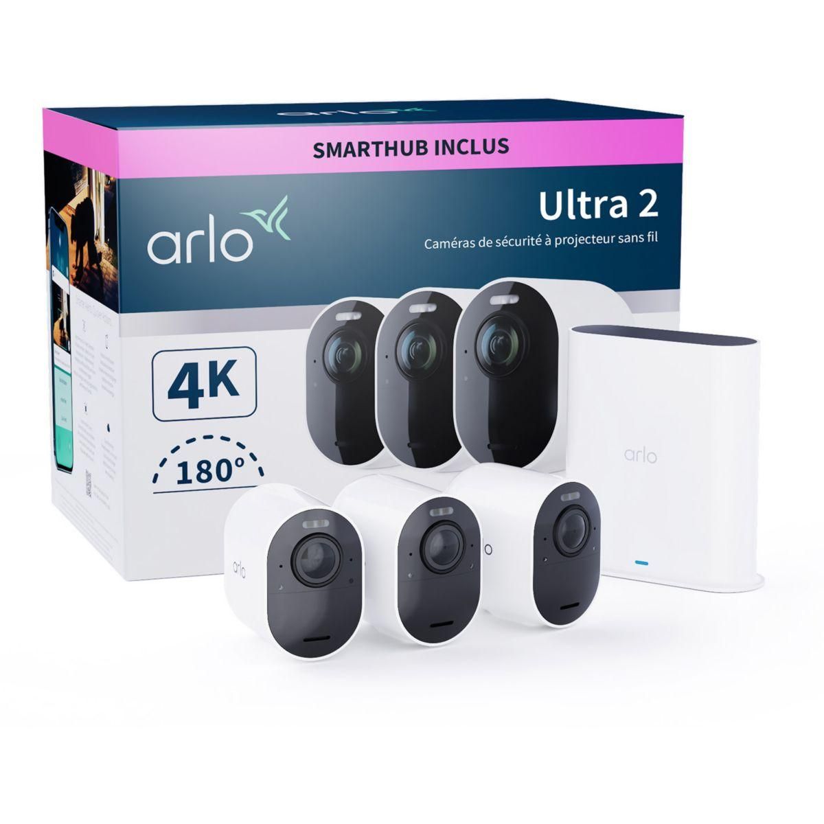 ARLO Caméra de surveillance 3 caméras extérieures blanches Ultra 2