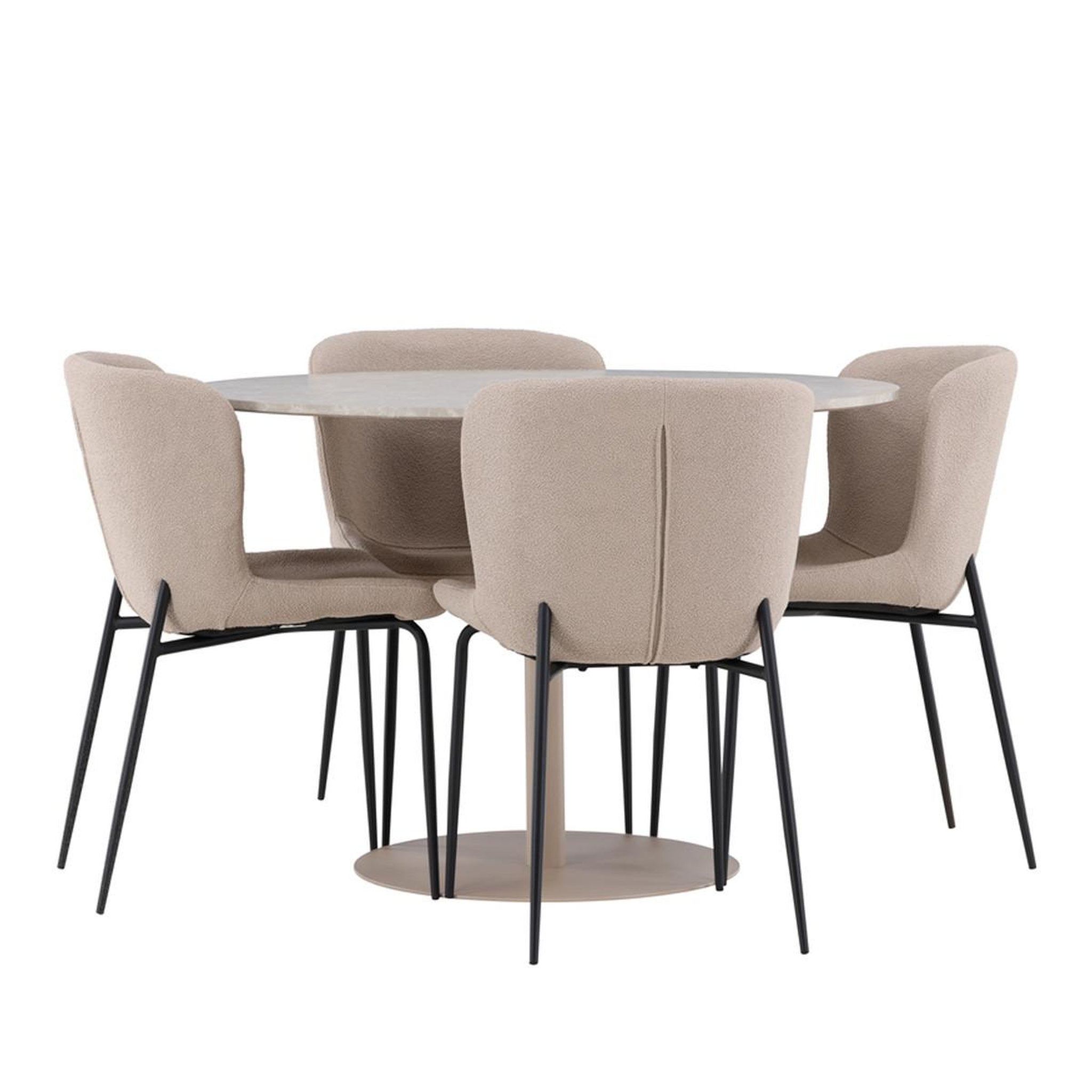 Paris Prix Ensemble table à manger & 4 chaises  lycke & modesto  110cm beige