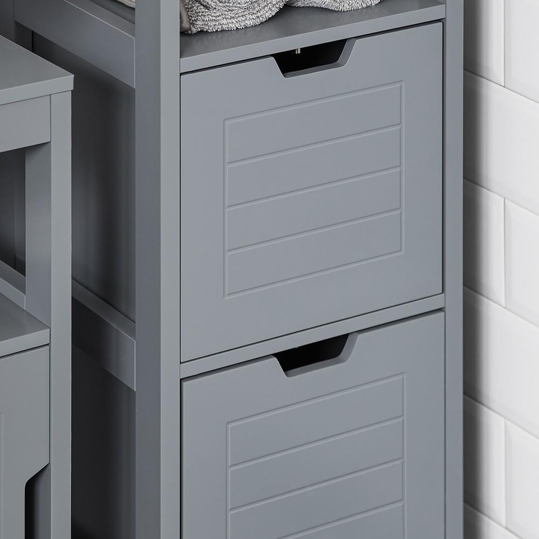 Voir la diapositive 4 : SOBUY SoBuy - Meuble bas de salle de bain à deux tiroirs - Moderne - FRG127