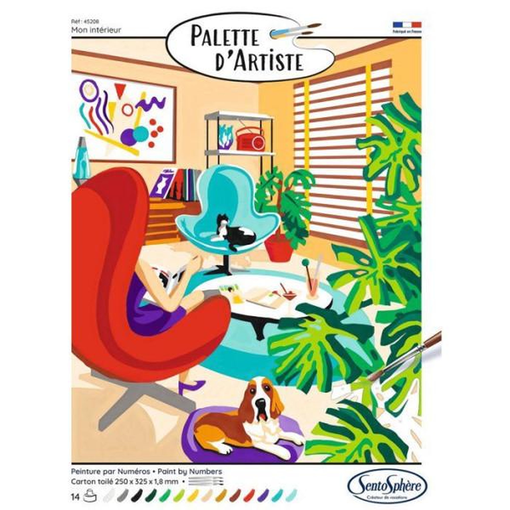 Voir la diapositive 2 : Sentosphere Peinture acrylique - sentosphere - palette d'artiste - mon intérieur - peinture a numéro pour adulte - tableau en carte toilé