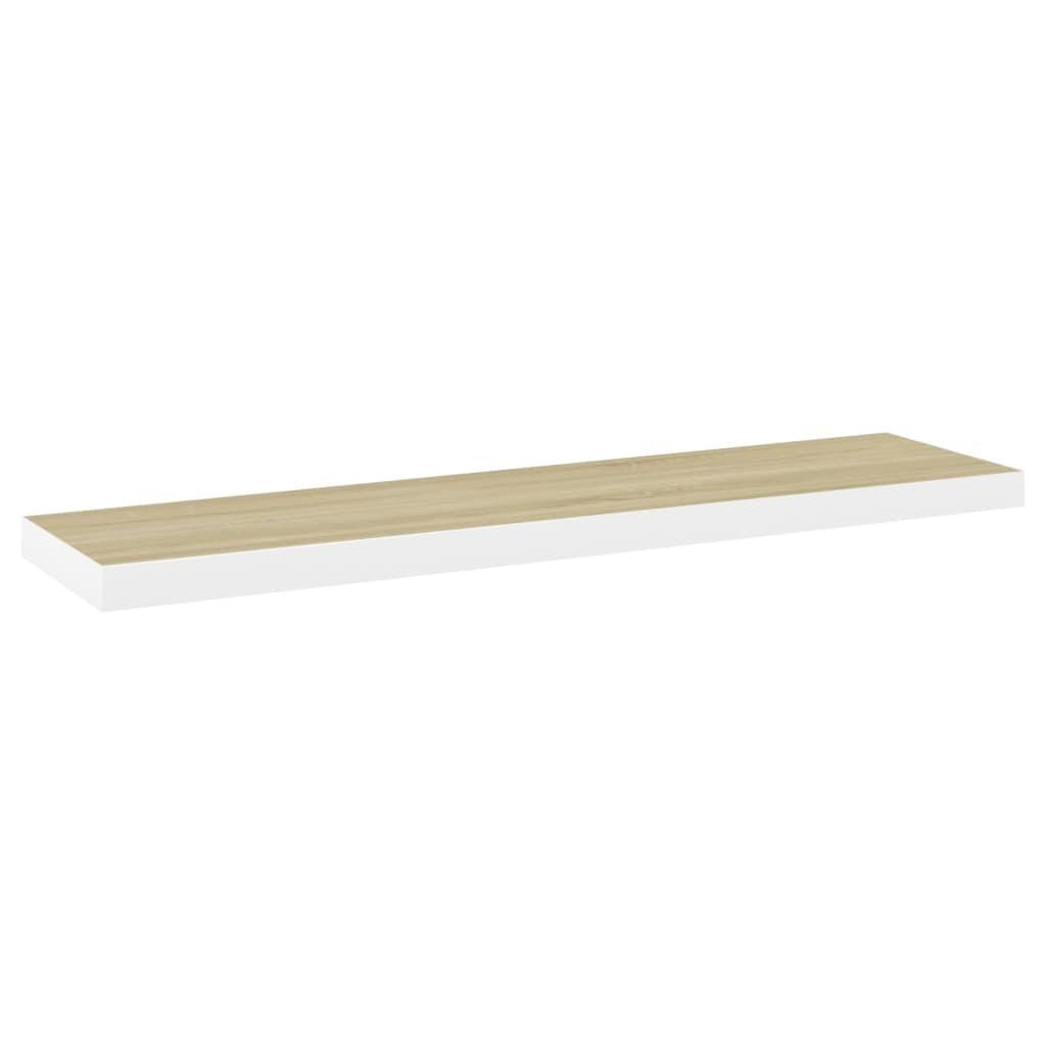 Voir la diapositive 4 : VIDAXL Etageres flottantes 2 pcs chene et blanc 120x23,5x3,8 cm MDF