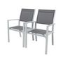 Voir la diapositive 1 : Habitat et Jardin Fauteuil jardin Alu/Textilène  Tropic  - Phoenix - Gris foncé - Lot de 2
