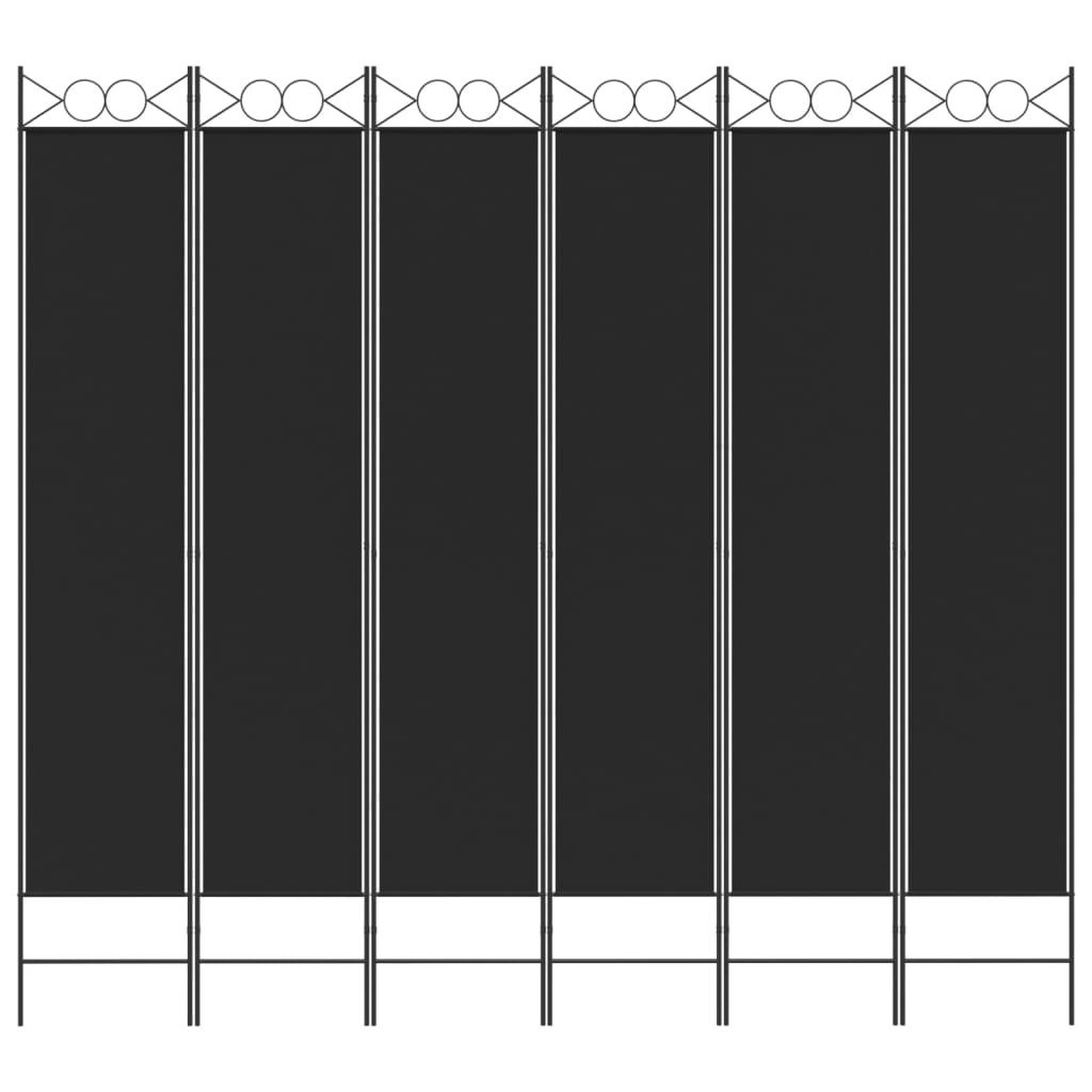 Voir la diapositive 3 : VIDAXL Cloison de separation 6 panneaux Noir 240x220 cm Tissu