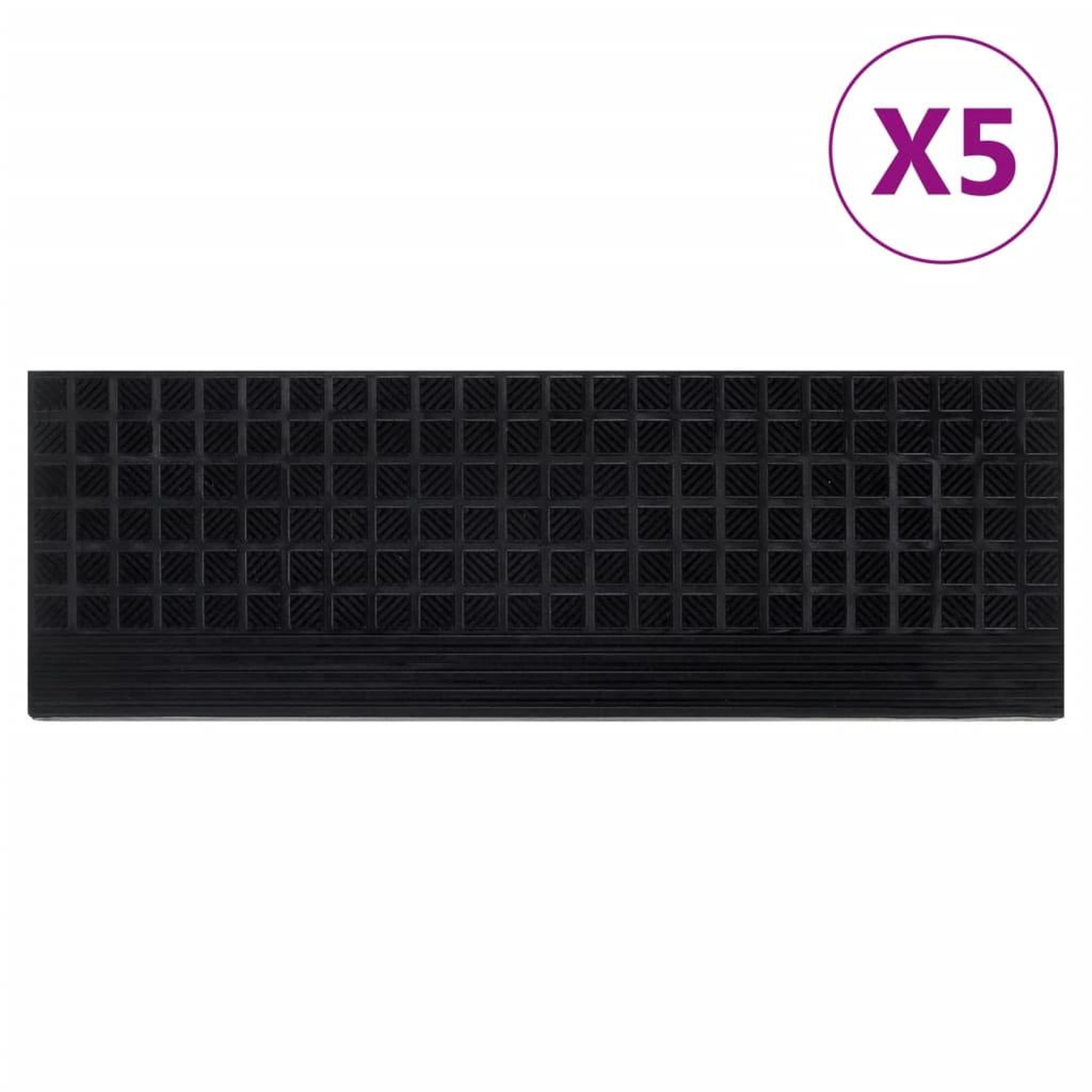 VIDAXL Marches d'escalier 5 pcs 25x75 cm caoutchouc