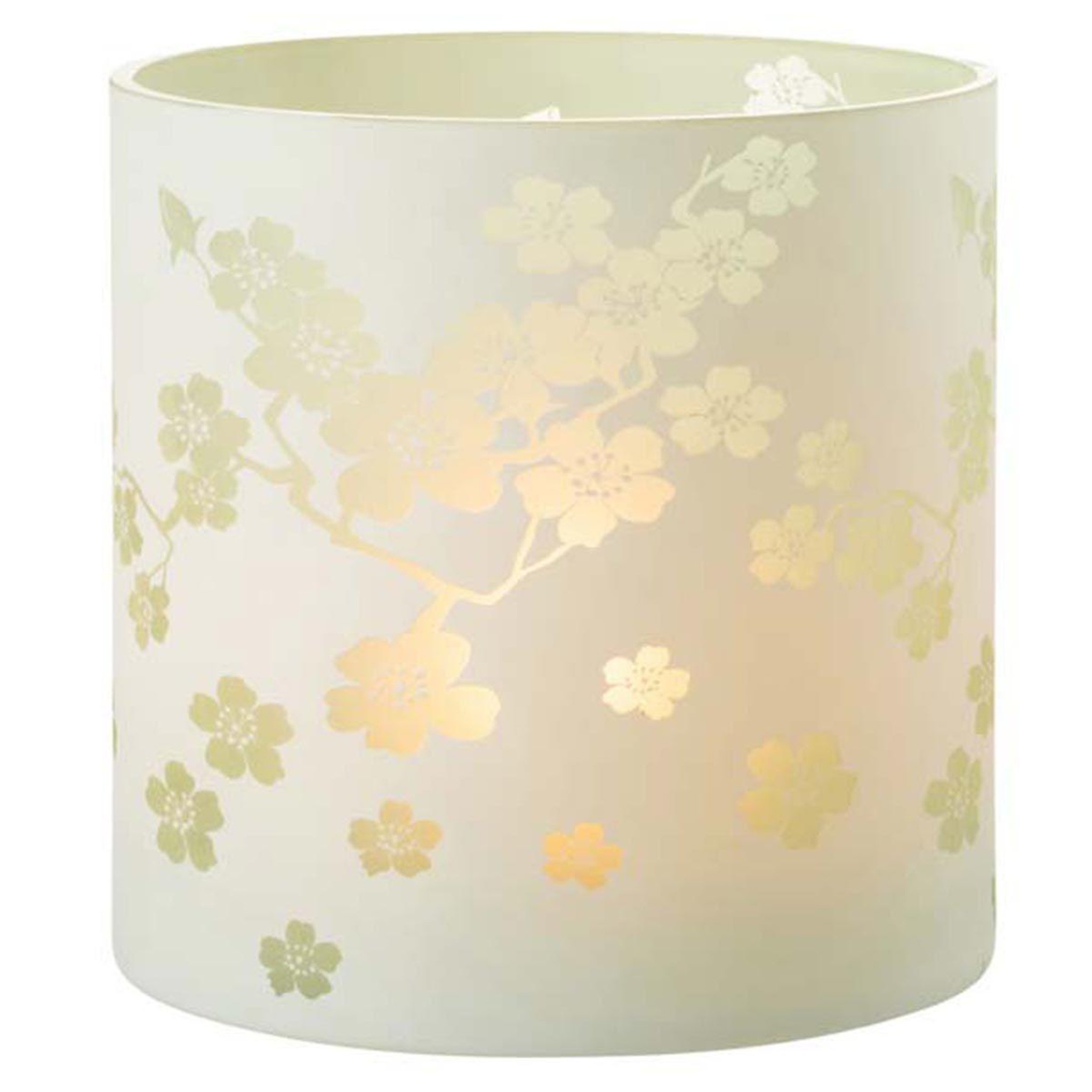 Voir la diapositive 2 : J-LINE Photophore Design en Verre  Fleurs  24cm Vert