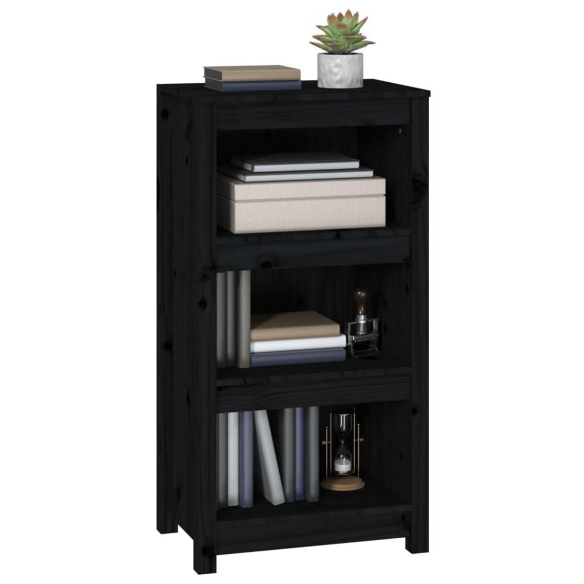 VIDAXL Bibliotheque Noir 50x35x97 cm Bois de pin massif
