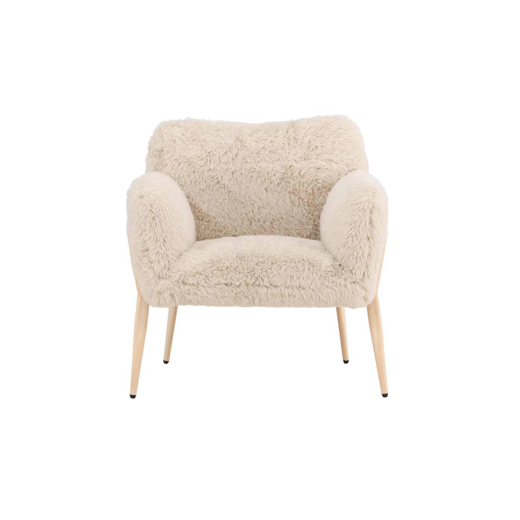 Voir la diapositive 2 : Paris Prix Fauteuil imitation fourrure  zenzi  78cm beige