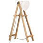 Voir la diapositive 2 : VIDAXL Lampadaire Blanc E27 Bois de manguier massif