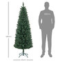 Voir la diapositive 3 : HOMCOM Sapin de Noël artificiel 180 cm slim avec support en acier pliable, 479 branches épines, décoration de Noël effet réaliste, vert