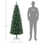 Voir la diapositive 3 : HOMCOM Sapin de Noël artificiel 180 cm slim avec support en acier pliable, 479 branches épines, décoration de Noël effet réaliste, vert