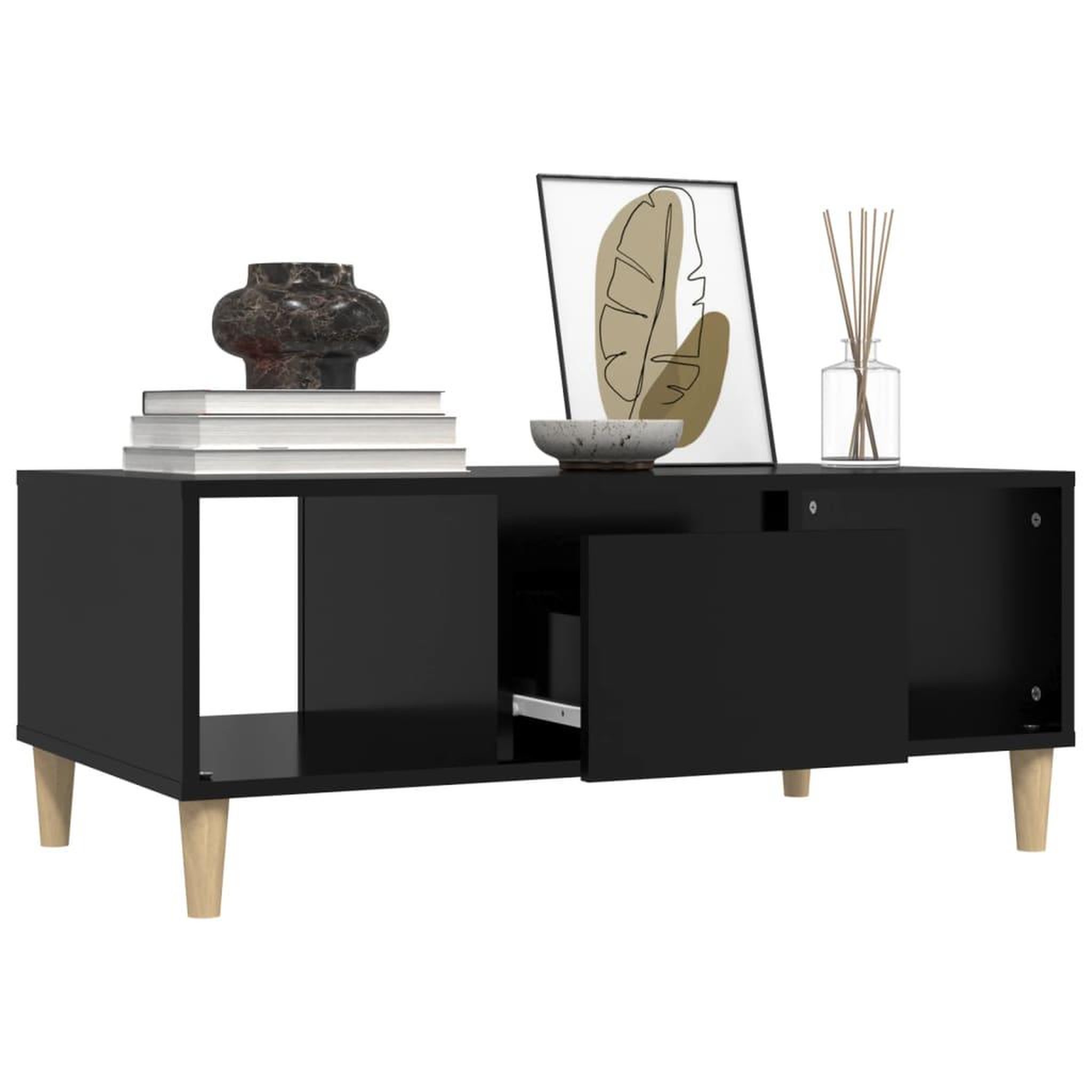 Voir la diapositive 5 : VIDAXL Table basse Noir 90x50x36,5 cm Bois d'ingenierie