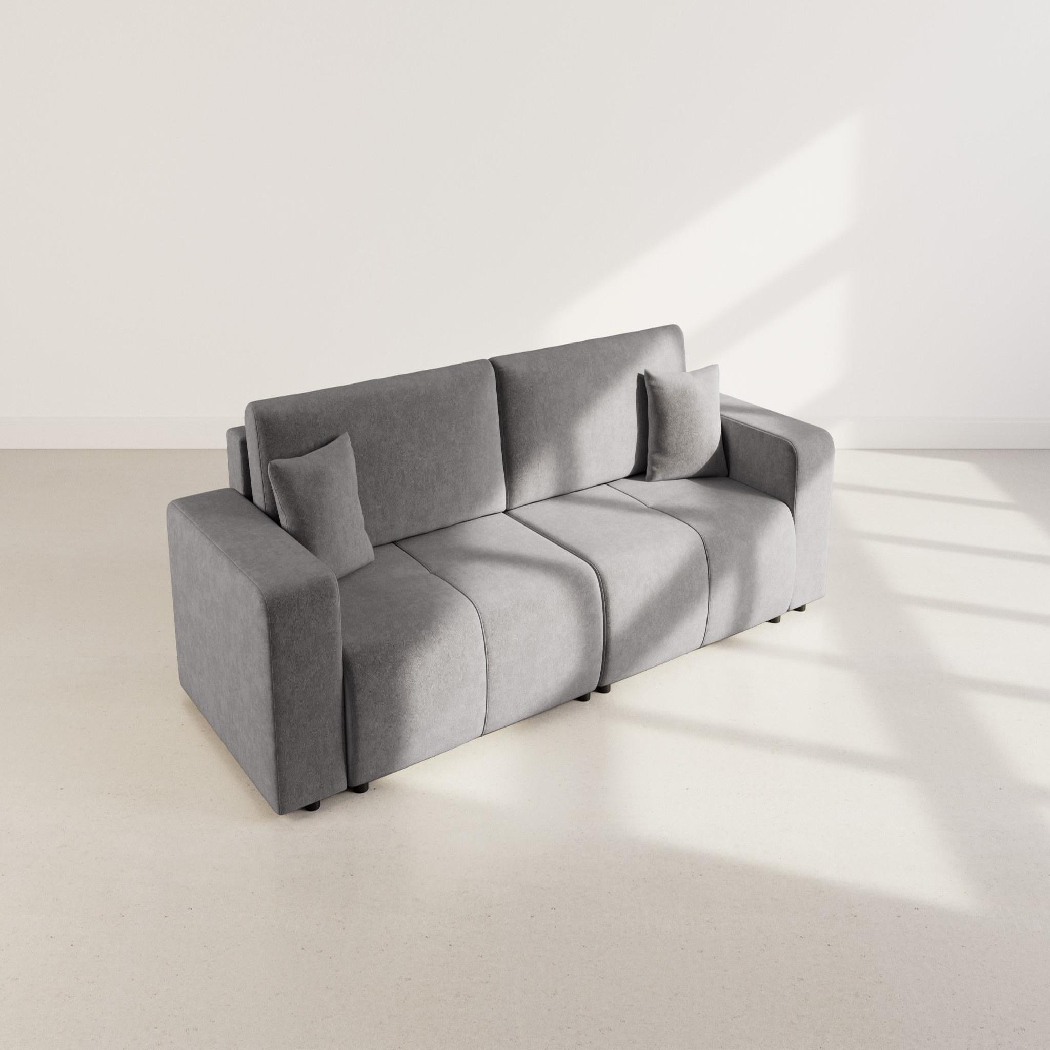 Voir la diapositive 6 : BEST MOBILIER Nicole - canapé droit 4 places convertible avec coffre en tissu