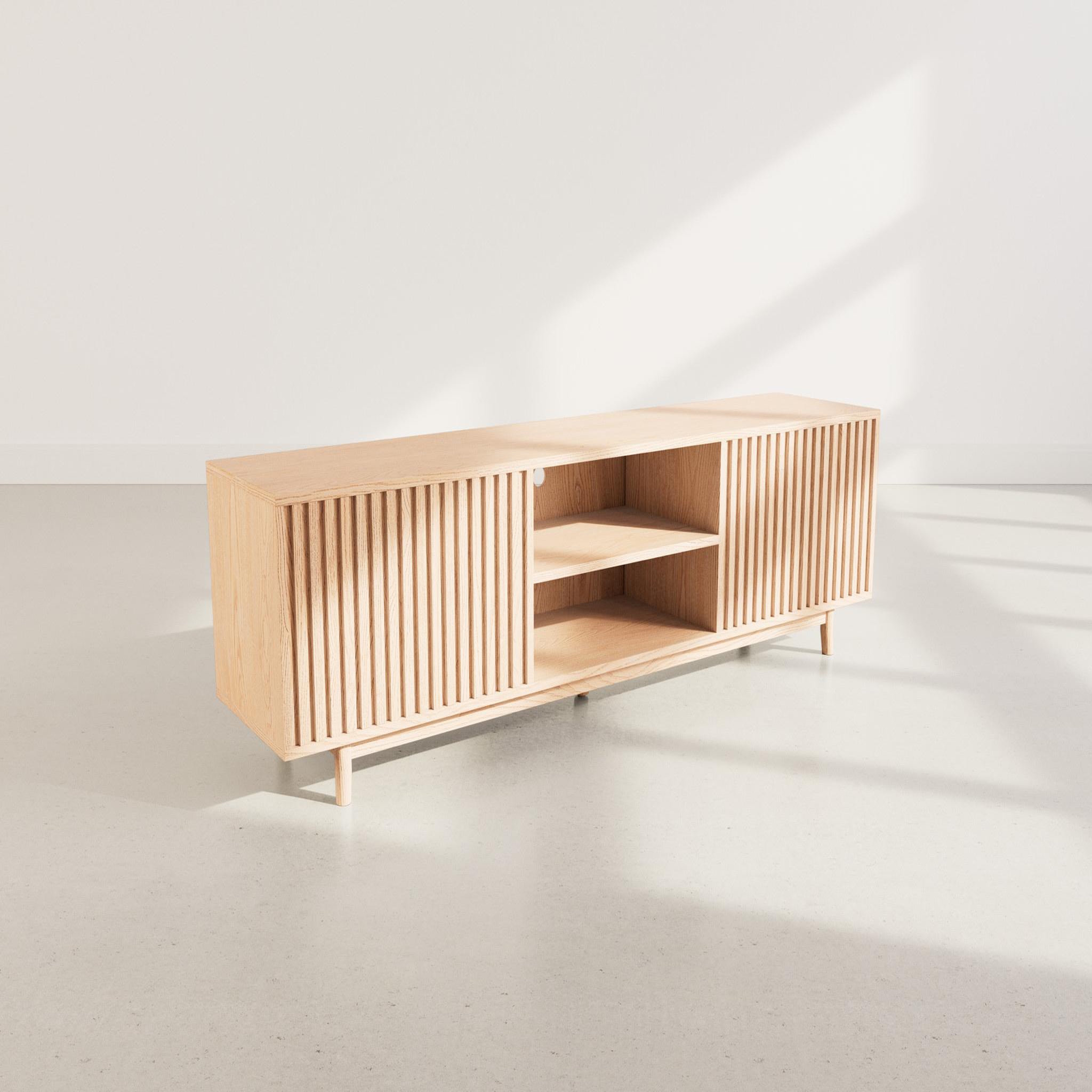 Voir la diapositive 3 : BEST MOBILIER Freya - meuble tv 180 cm - 2 portes et 2 niches