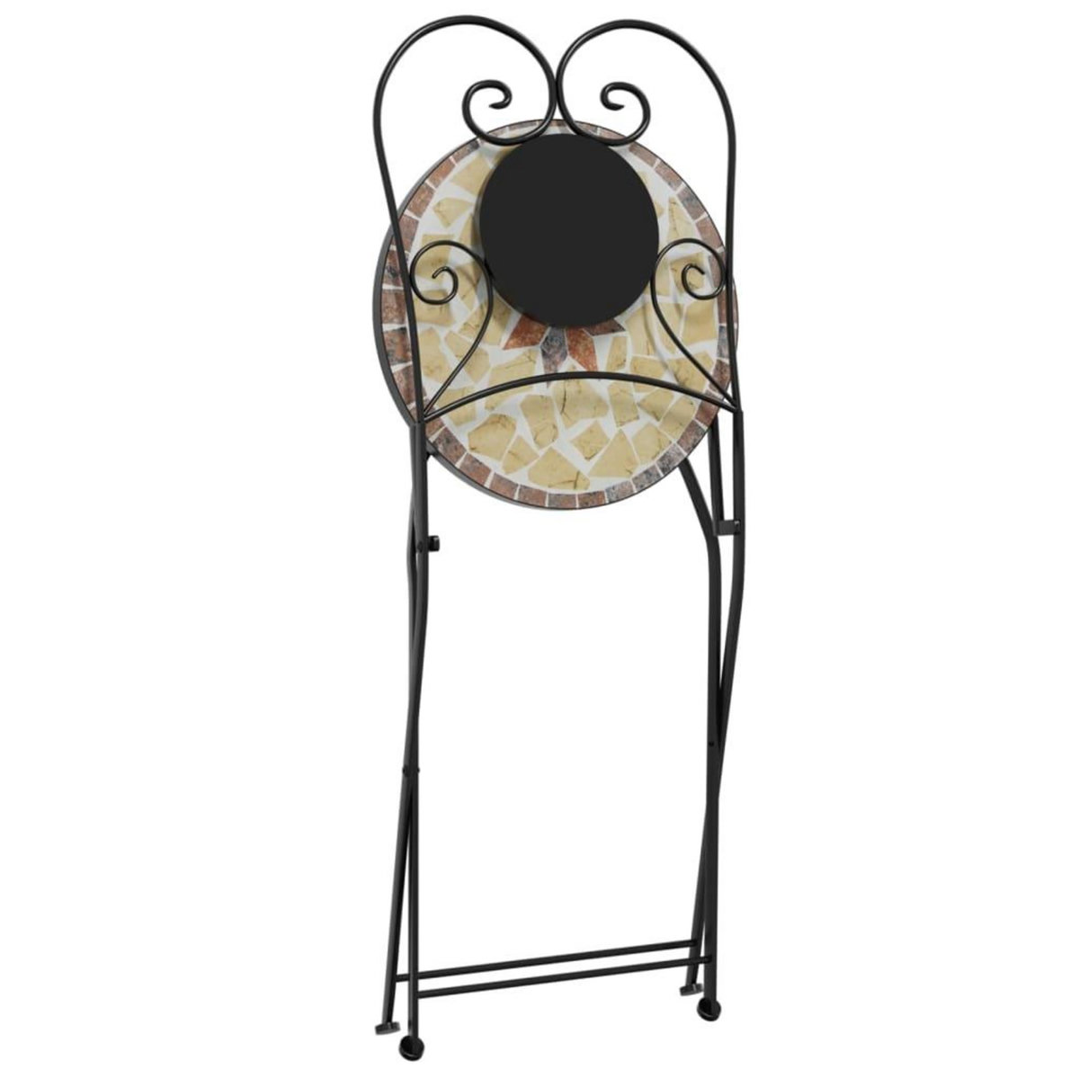 VIDAXL Ensemble de bistro mosaïque terre cuite blanc fer et ceramique